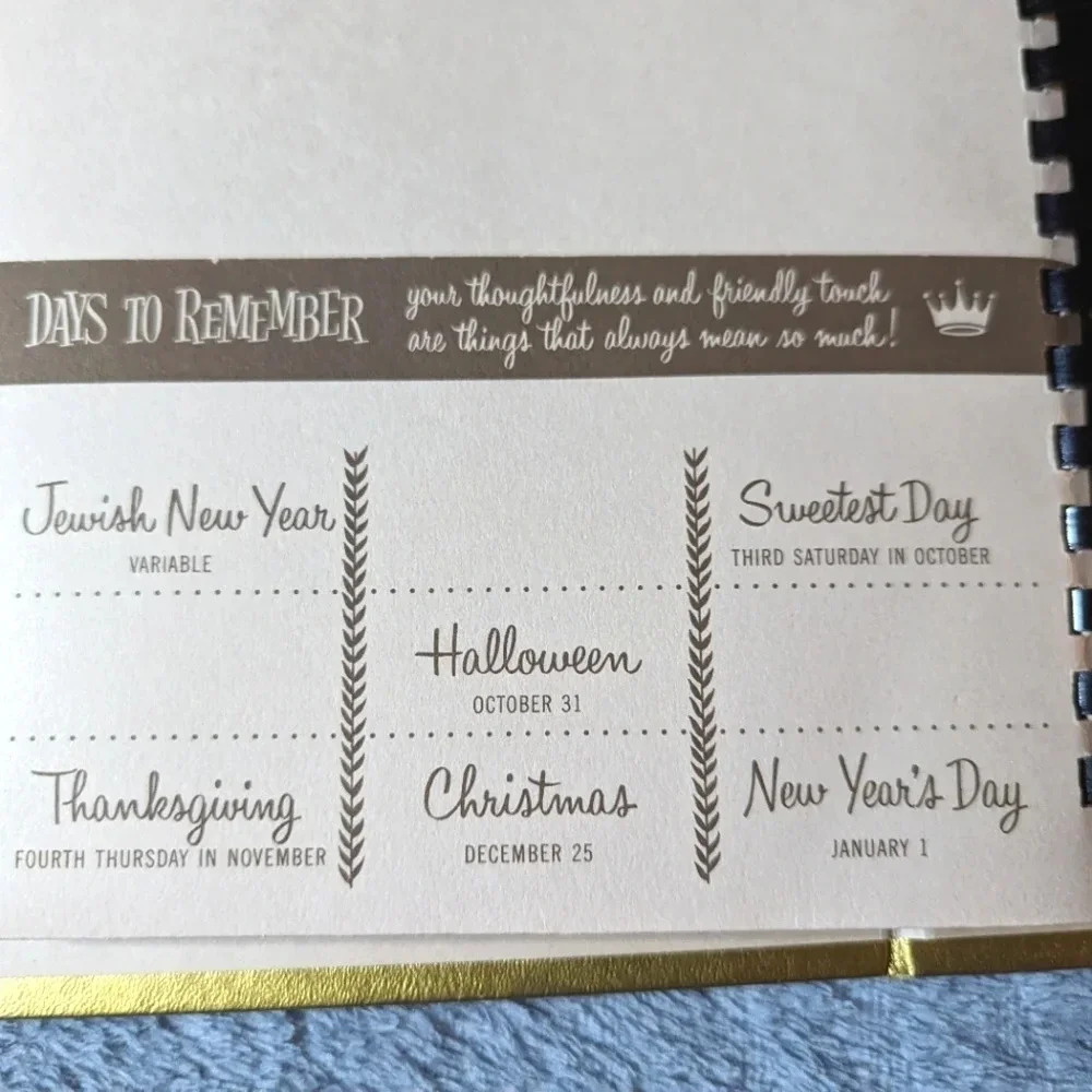 Hallmark Thoughtfulness Album-Vintage 60s gold scrapbook/Card Organizer-Pockets - Picture 4 of 15